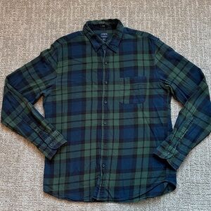 J. Crew Green and Blue Plaid Button-Down Shirt